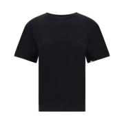 Extreme Cashmere Räfflad Crew Neck Bomull T-shirt Black, Dam