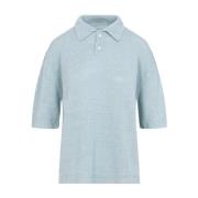 Maison Margiela Blå T-shirt med True Hemp Blend Blue, Dam