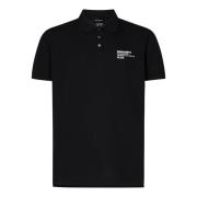 Dsquared2 Svart Polo Skjorta Stilfull Knappfästning Black, Herr