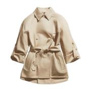 Fay Double-Breasted Coats Beige, Dam