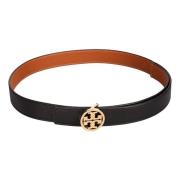 Tory Burch Läderbälten för alla klimat Black, Dam