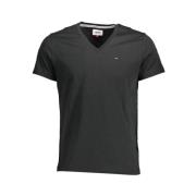 Tommy Hilfiger Svart Bomull Broderad Logotyp T-shirt Black, Herr