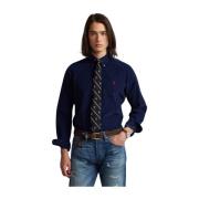 Ralph Lauren Custom Fit Corduroy Skjorta Blue, Herr