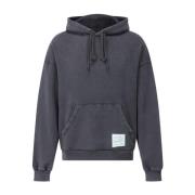 Axel Arigato Hoodie med tvättat design och dubbel huva Black, Herr