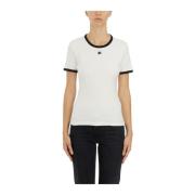 Courrèges Signatur Bomull T-shirt White, Dam