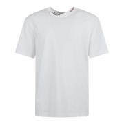 Dsquared2 Vit Logotyp Tryck T-shirt Snygg Casual White, Herr