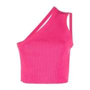 Jacquemus Rosa Mesh Stickad Topp Pink, Dam