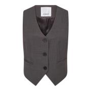 Co'Couture Tailor Vest Waistcoat i Mörkgrå Gray, Dam