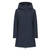 Woolrich Blå Parkas Med Huva Långärmad Blue, Dam