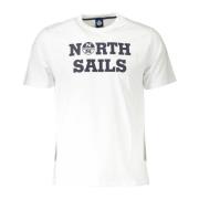 North Sails Kortärmad T-shirt Vit Logotyptryck White, Herr