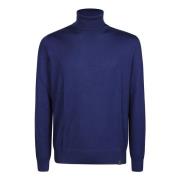 Fay Mysig Stickad Turtle Neck Sweater Blue, Herr