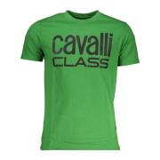 Cavalli Class Grön Herr T-shirt Kortärmad Green, Herr