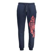 Cavalli Class Blå Herr Sportig Sweatpants med Tryck Blue, Herr