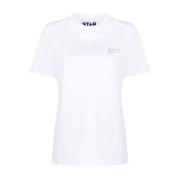 Golden Goose Stjärntryck T-shirt och Polo i Vit White, Dam