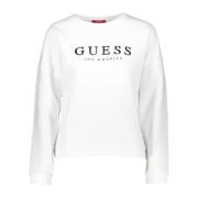 Guess Logo Relief Tröja - Vit White, Dam