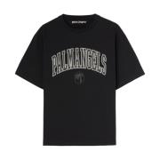 Palm Angels Svart Logo Print T-shirts Black, Herr