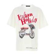 Dolce & Gabbana Klassisk Vit Bomull T-shirt Multicolor, Herr