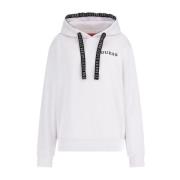 Guess Logo Hoodie - Vit White, Dam