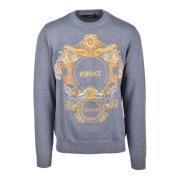 Versace Bomulls Kollektion Maglia Skjorta Gray, Herr