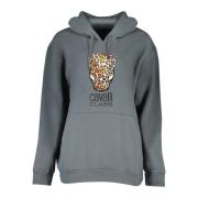 Cavalli Class Grå Hoodie Långärmad Tryck Gray, Dam