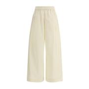 Fabiana Filippi Modern Wide Leg Byxor med Elastisk Midja Beige, Dam