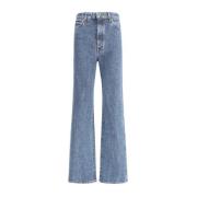 Khaite Flare Five-Pocket Jeans med Front Zipper Blue, Dam