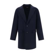 Kiton Klassisk Cashmerekappa med Framknapp Blue, Herr