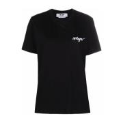 Msgm Avslappnad Bomull T-shirt Black, Dam