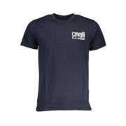 Cavalli Class Blå Bomull Tryckt Logotyp T-shirt Blue, Herr