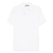 Canali Vit Polo T-shirt Kortärmad White, Herr