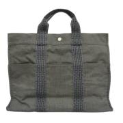 Hermès Vintage Pre-owned Canvas handvskor Gray, Dam