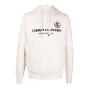 Tommy Hilfiger Herr Icon Stack Crest Hoodie Beige, Herr