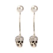 Alexander McQueen Skull Pave Örhängen Gray, Dam