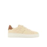 Hogan Läder Sneakers med Perforerad Sida H Beige, Dam