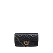 Gucci Axelväska Mini i Svart/Vit Black, Dam