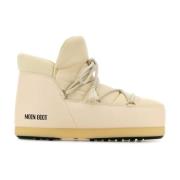 Moon Boot Ivory Nylon Ankelboots Beige, Dam