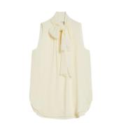 Max Mara Gul silkesblus med rosett-detalj Yellow, Dam