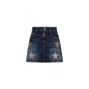 Dsquared2 Denim Minikjol med Stjärnprydnad Blue, Dam