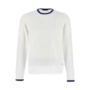 Fay Vit Crewneck Tröja White, Herr