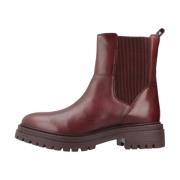 Geox Stiliga Chelsea Boots med Iridea-detalj Red, Dam