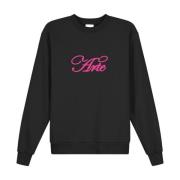 Arte Antwerp Bomullstickat och Sweatshirts Logo Crewneck Black, Herr