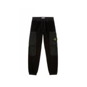 Stone Island Cargo Joggingbyxor med Nylon Detaljer Black, Herr