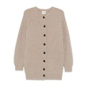 Khaite Sepia Cardigan Beige, Dam