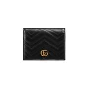 Gucci Quiltad Chevron Korthållare med GG Black, Dam