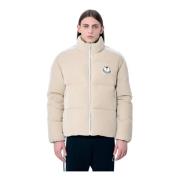 Moncler Kort dunjacka i bomullsväv Beige, Herr