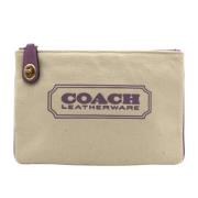 Coach Pre-owned Pre-owned Canvas necessrer Beige, Dam