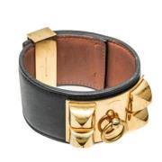 Hermès Vintage Pre-owned Laeder armband Black, Dam