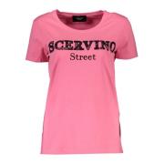 Ermanno Scervino Rosa T-shirt med Korta ärmar och Broderi Pink, Dam