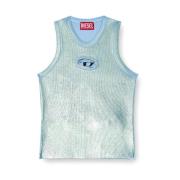 Diesel Metallisk Tank Top med Oval-D Logo Green, Dam