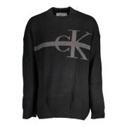 Calvin Klein Svart Herrtröja Broderad Logotyp Black, Herr